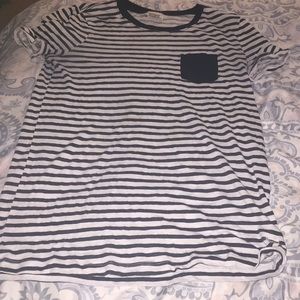 victoria secret PINK black and white striped t